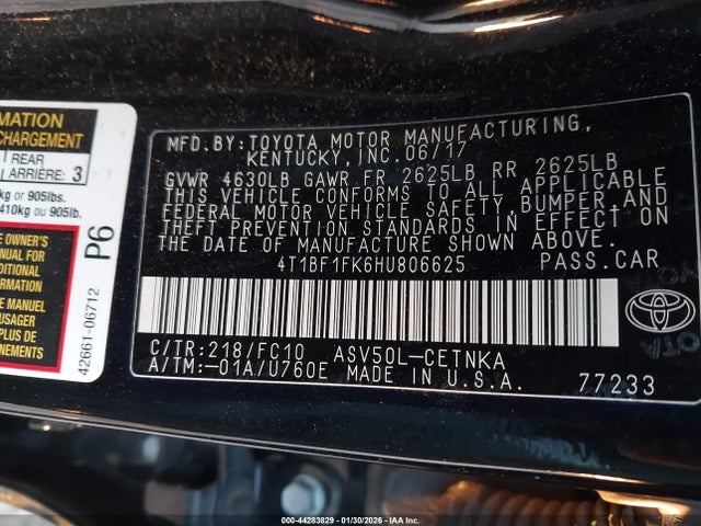 Toyota CAMRY LE 2017 4T1BF1FK6HU806625 Image 9