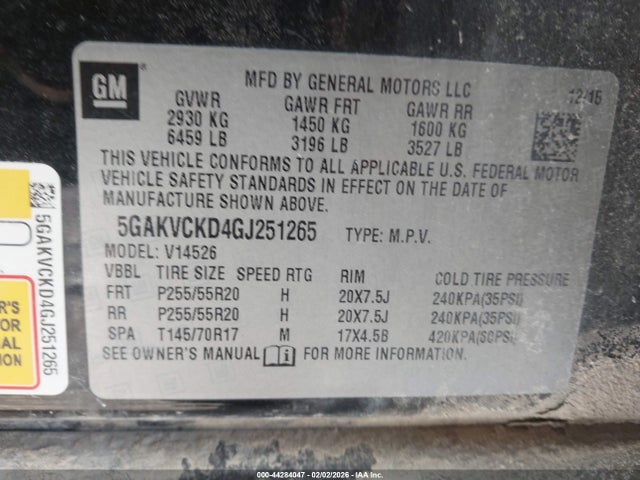 5GAKVCKD4GJ251265 Buick Enclave Premium