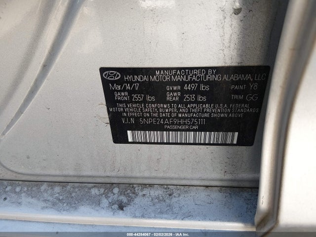 2017 HYUNDAI SONATA 5NPE24AF9HH575111 Photo 8