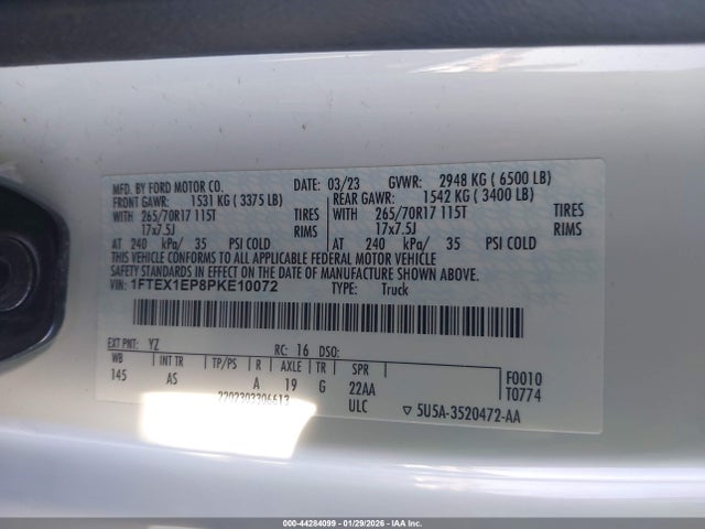 1FTEX1EP8PKE10072 Ford F-150 Xl