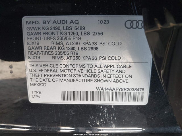 2024 AUDI Q5 SPORTBACK WA14AAFY8R2038475 Photo 8