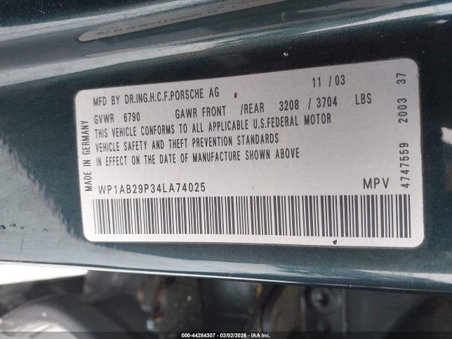 2004 PORSCHE CAYENNE WP1AB29P34LA74025 Photo 8