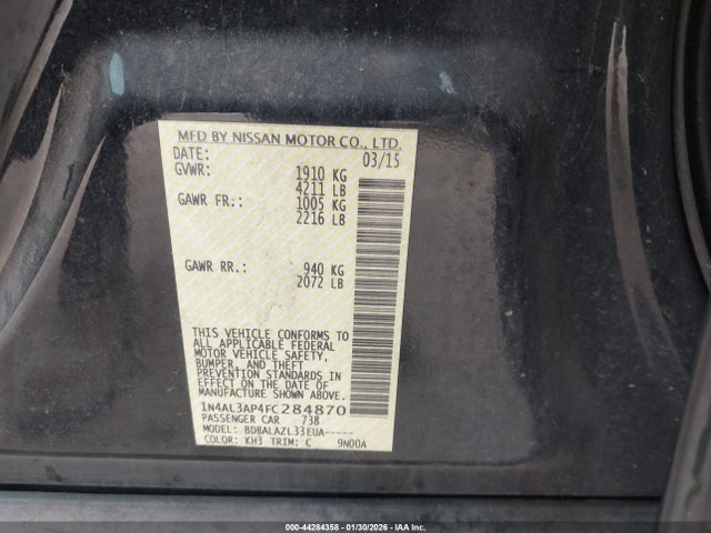 Nissan ALTIMA 2.5 2015 1N4AL3AP4FC284870 Image 9