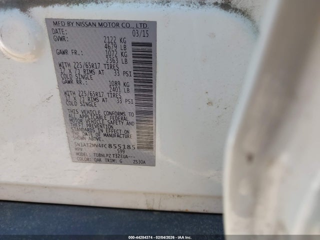5N1AT2MV4FC855185 Nissan ROGUE S