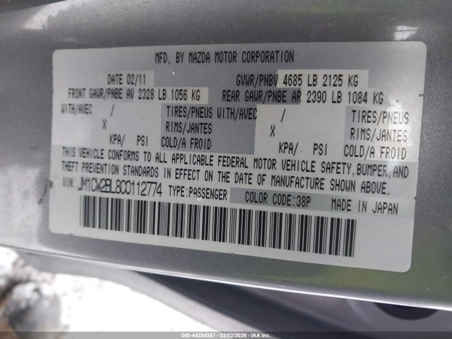 Aukcja sprzedaży 2012 Mazda Mazda5 Sport, vin: JM1CW2BL8C0112774, numer aukcji: 44284387