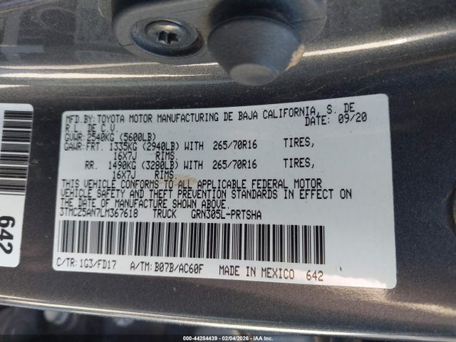 3TMCZ5AN7LM367618 Toyota Tacoma Trd Off-road