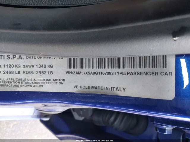 ZAM57XSAXG1167093 Maserati Ghibli