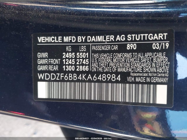 Продажа на аукционе авто 2019 Mercedes-benz Amg E 53 4matic, vin: WDDZF6BB4KA648984, номер лота: 44284521