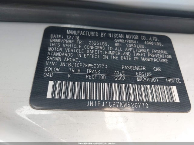 JN1BJ1CP7KW520770 Nissan Rogue Sport Sv