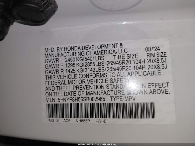 Honda Passport Awd Ex-l 2025 5FNYF8H56SB002985 Image 9