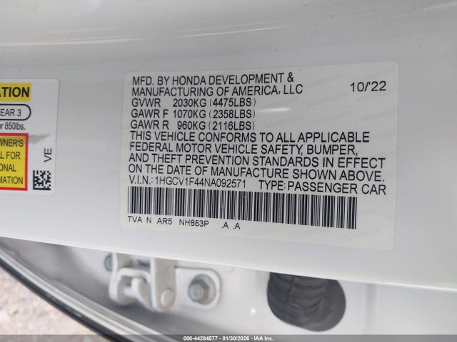 1HGCV1F44NA092571 Honda Accord Sport Special Edition