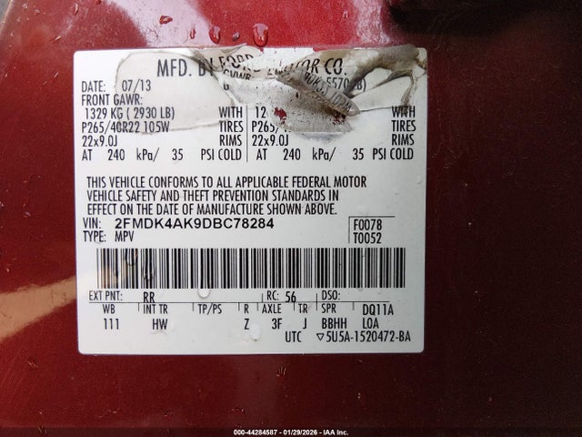 2013 FORD EDGE 2FMDK4AK9DBC78284 Photo 8