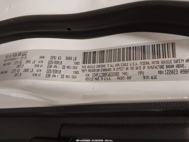 1C4PJLDB8FW632985 Jeep Cherokee Limited