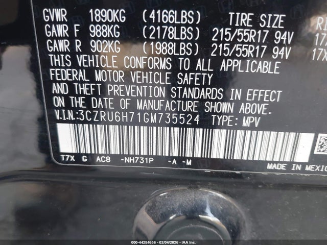 3CZRU6H71GM735524 Honda Hr-v Ex-l