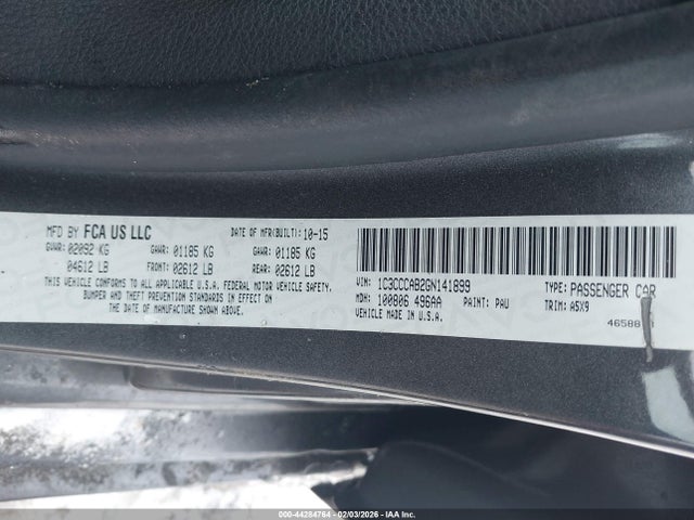 Aukcja sprzedaży 2016 Chrysler 200 Limited, vin: 1C3CCCAB2GN141899, numer aukcji: 44284764