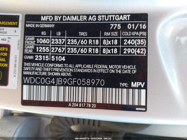 WDC0G4JB9GF058970 Mercedes-Benz GLC 300