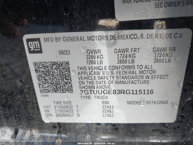 3GTUUGE83RG115116 GMC Sierra 1500 4wd Short Box Denali