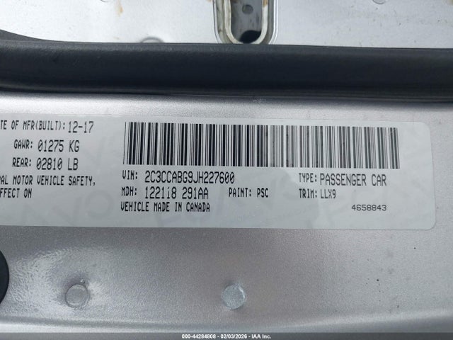 Aukcja sprzedaży 2018 Chrysler 300 300s, vin: 2C3CCABG9JH227600, numer aukcji: 44284808