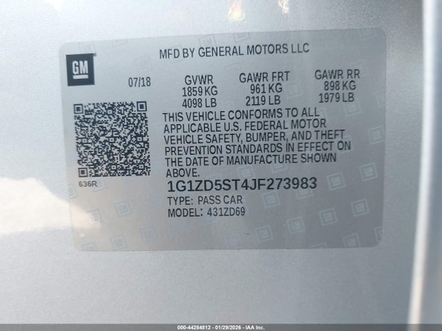 1G1ZD5ST4JF273983 Chevrolet MALIBU LT