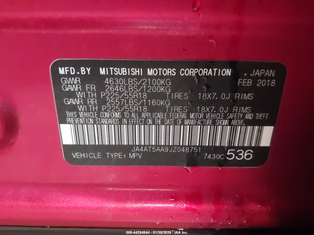 2018 MITSUBISHI ECLIPSE CROSS JA4AT5AA9JZ048751 Photo 8