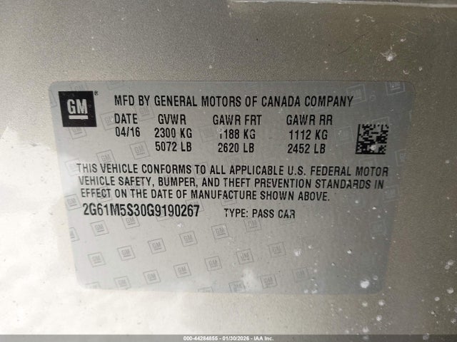 2016 CADILLAC XTS 2G61M5S30G9190267 Photo 8