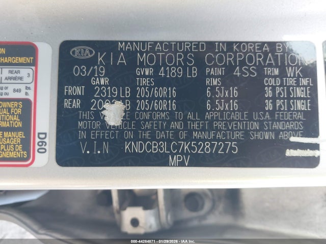 KIA NIRO LX 2019 KNDCB3LC7K5287275 Image 9