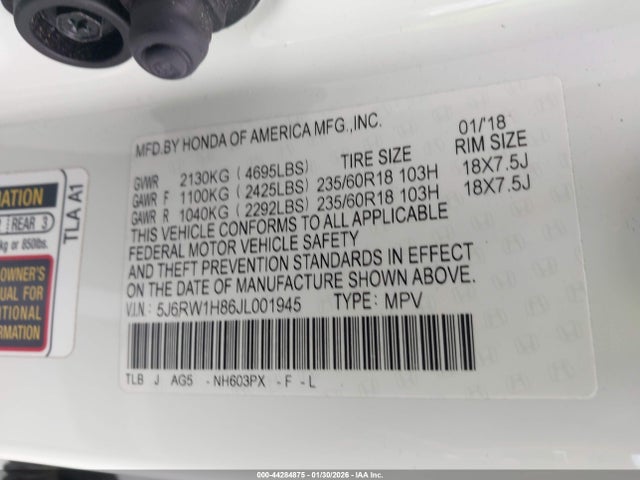 2018 HONDA CR-V 5J6RW1H86JL001945 Photo 8