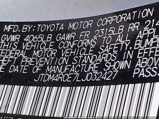 JTDM4RCE7LJ032427 Toyota Corolla Se 6mt