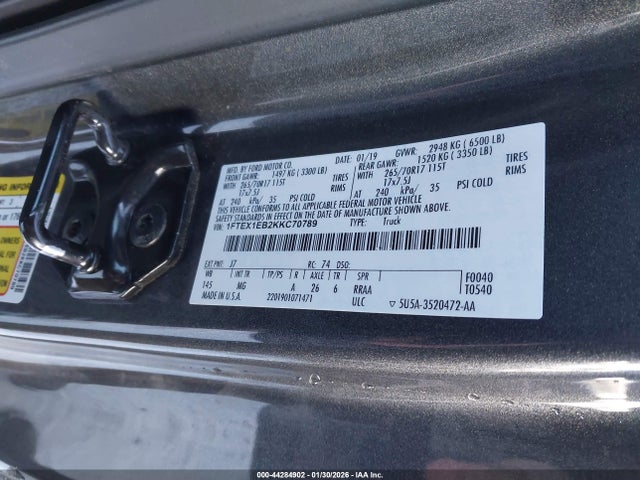 Ford F-150 Xlt 2019 1FTEX1EB2KKC70789 Image 9
