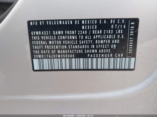 3VWD17AJXFM350088 Volkswagen Jetta 1.8t Se
