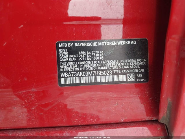 2021 BMW 228I GRAN COUPE WBA73AK09M7H95023 Photo 8