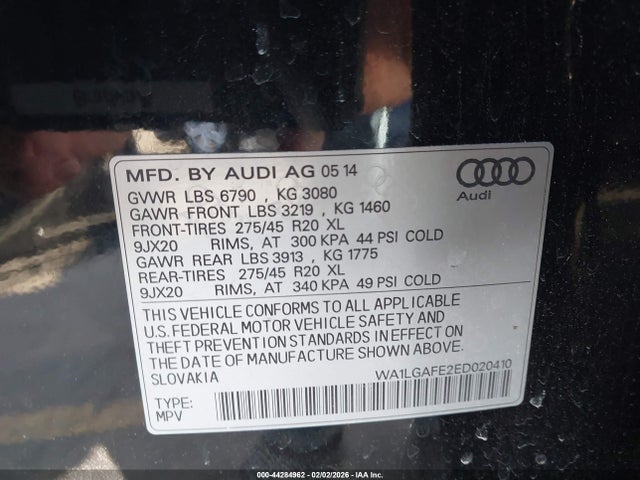 2014 AUDI Q7 WA1LGAFE2ED020410 Photo 8