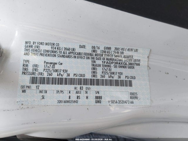 2016 FORD FOCUS ELECTRIC 1FADP3R4XGL380788 Photo 8