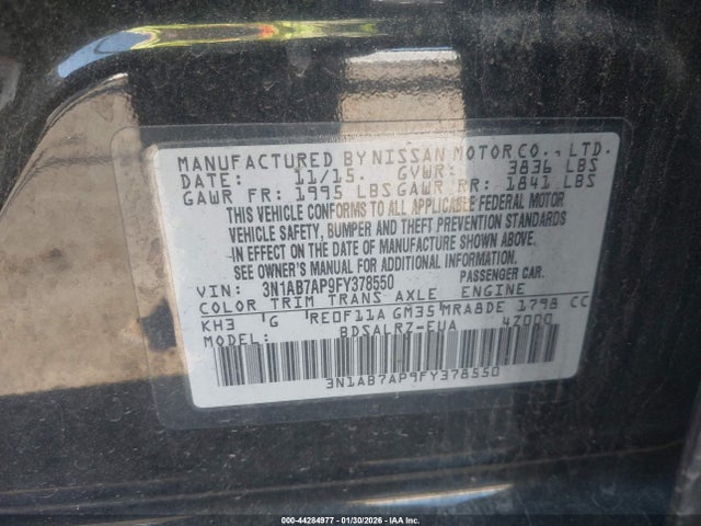 3N1AB7AP9FY378550 Nissan SENTRA SR
