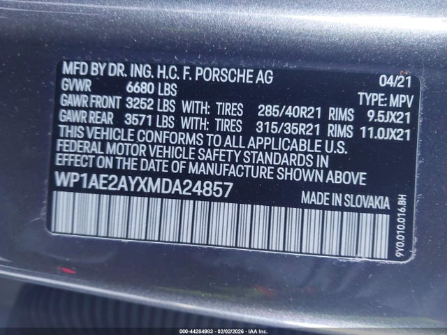 2021 PORSCHE CAYENNE E-HYBRID WP1AE2AYXMDA24857 Photo 8