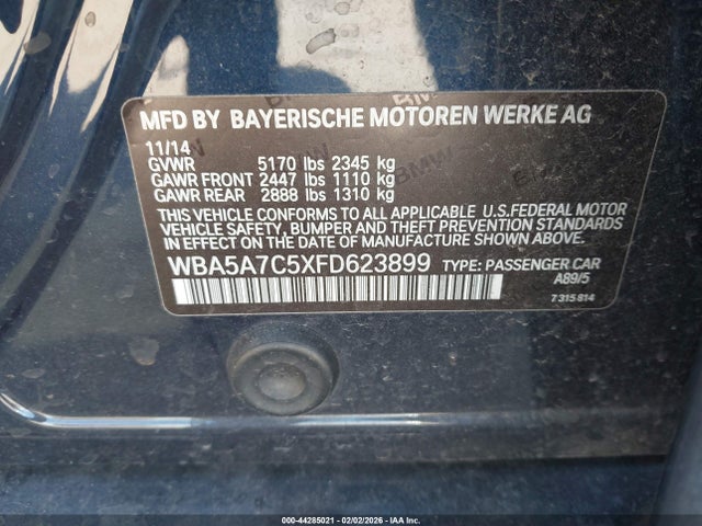2015 BMW 528I WBA5A7C5XFD623899 Photo 8