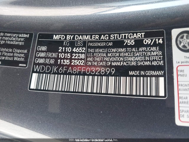 Aukcja sprzedaży 2015 Mercedes-benz Sl 400, vin: WDDJK6FA8FF032899, numer aukcji: 44285067