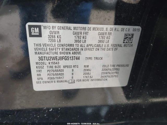 3GTU2WEJ8FG513744 GMC Sierra 1500 Denali