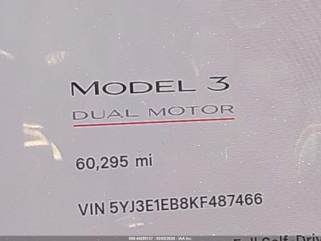 2019 TESLA MODEL 3 5YJ3E1EB8KF487466 Photo 6