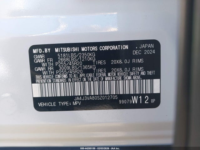 2025 MITSUBISHI OUTLANDER JA4J3VA80SZ012705 Photo 8