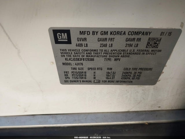 KL4CJGSB3FB129388 Buick Encore Leather