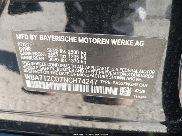 2022 BMW 740 WBA7T2C07NCH74247 Photo 8