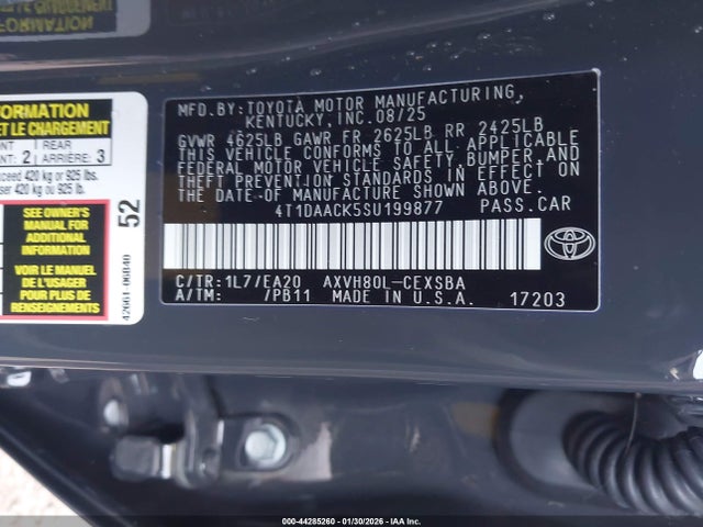Toyota CAMRY SE 2025 4T1DAACK5SU199877 Image 9
