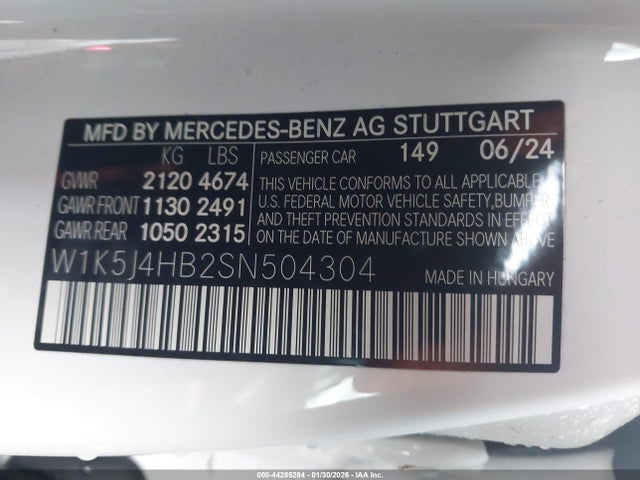 W1K5J4HB2SN504304 Mercedes-Benz Cla 250 Coupe 4matic