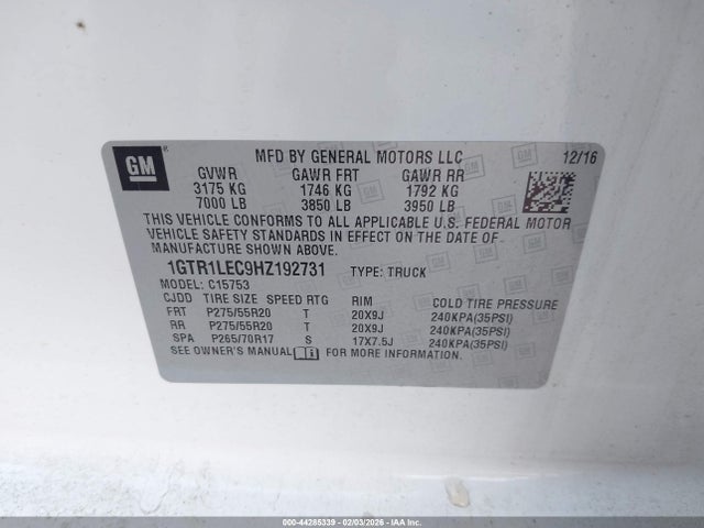 1GTR1LEC9HZ192731 GMC SIERRA 1500