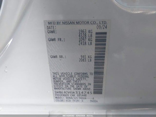 1N4BL4CV4SN314745 Nissan Altima Sr Fwd