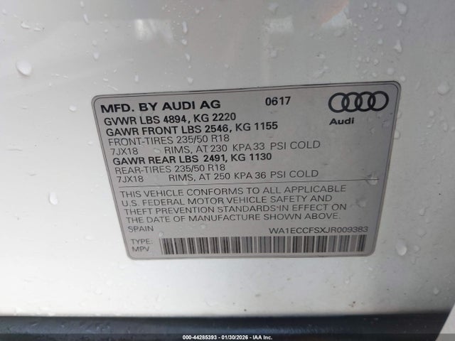 2018 AUDI Q3 WA1ECCFSXJR009383 Photo 8