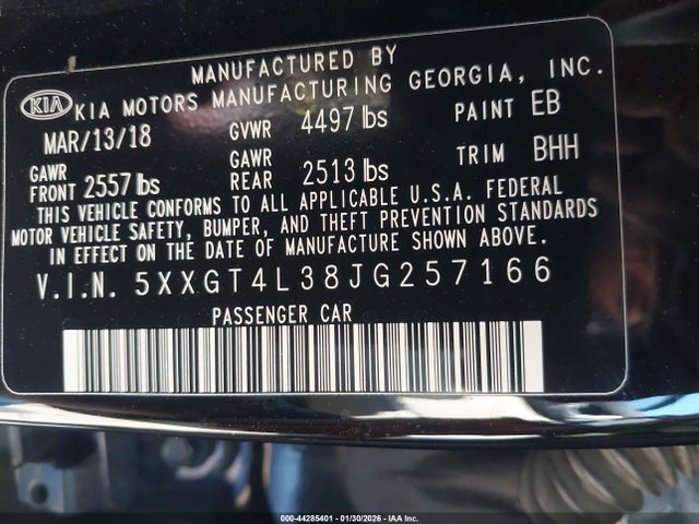 KIA Optima Lx 2018 5XXGT4L38JG257166 Image 9
