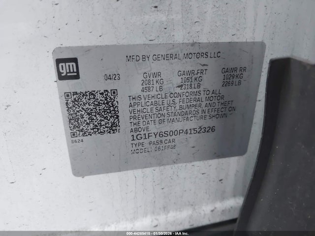 1G1FY6S00P4152326 Chevrolet Bolt Euv Fwd Lt