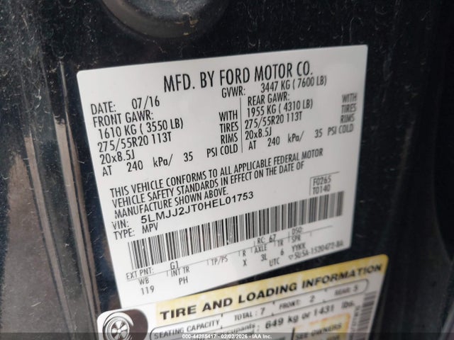 5LMJJ2JT0HEL01753 Lincoln Navigator Select